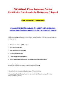 CJA 364 Week 4 Team Assignment Criminal Identification Procedures in