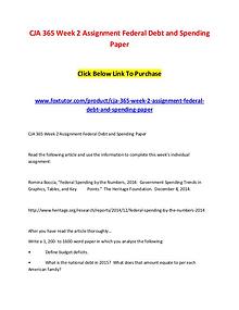 CJA 365 Week 2 Assignment Federal Debt and Spending Paper
