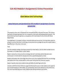 CJA 415 Module 4 Assignment 2 Crime Prevention