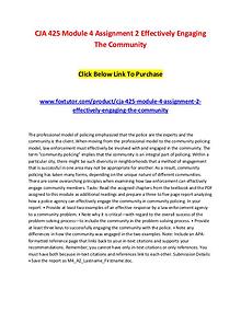 CJA 425 Module 4 Assignment 2 Effectively Engaging The Community