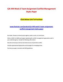CJA 444 Week 3 Team Assignment Conflict Management Styles Paper