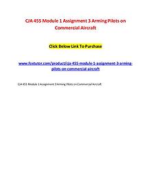 CJA 455 Module 1 Assignment 3 Arming Pilots on Commercial Aircraft