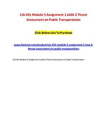 CJA 455 Module 5 Assignment 1 LASA 2 Threat Assessment on Public Tran