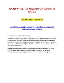 CJA 464 Week 5 Team Assignment Globalization and Terrorism