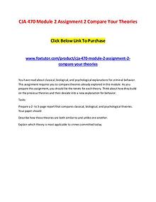 CJA 470 Module 2 Assignment 2 Compare Your Theories