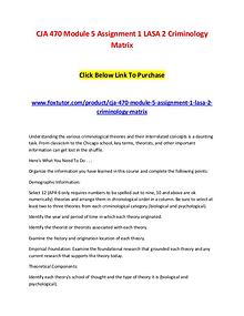 CJA 470 Module 5 Assignment 1 LASA 2 Criminology Matrix