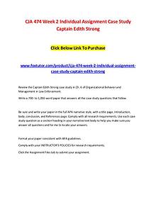 CJA 474 Week 2 Individual Assignment Case Study Captain Edith Strong