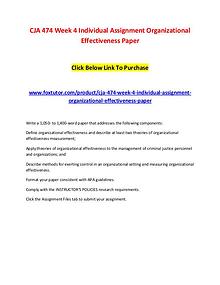 CJA 474 Week 4 Individual Assignment Organizational Effectiveness Pap