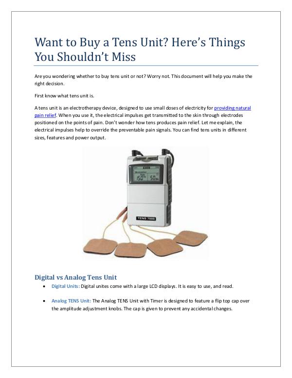 Want to Buy a Tens Unit? Here’s Things You Shouldn’t Miss Want to Buy a Tens Unit Here’s Things You Shouldn’