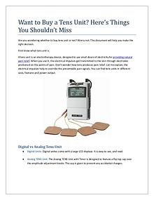 Want to Buy a Tens Unit? Here’s Things You Shouldn’t Miss