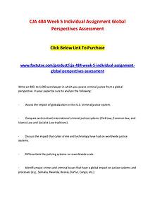 CJA 484 Week 5 Individual Assignment Global Perspectives Assessment