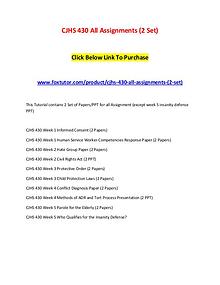 CJHS 430 All Assignments (2 Set)