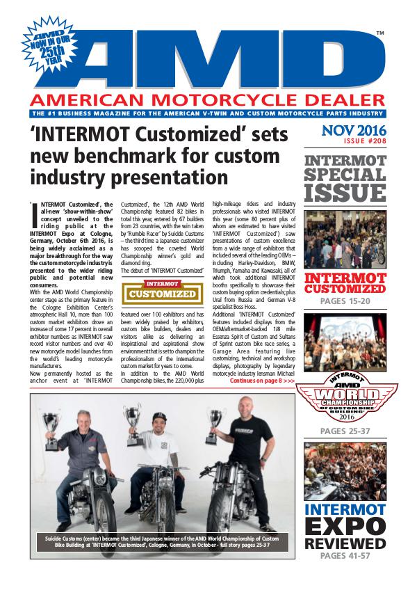 American Motorcycle Dealer AMD 208 November 2016