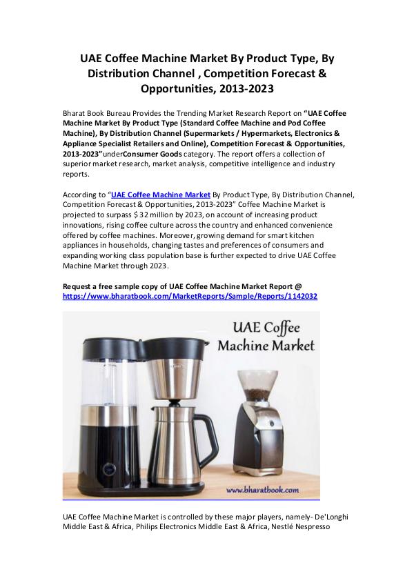 Market Research Reports UAE Coffee Machine Market By Product Type, By Dist