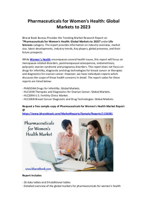 Market Research Reports Pharmaceuticals for Women's Health: Global Markets