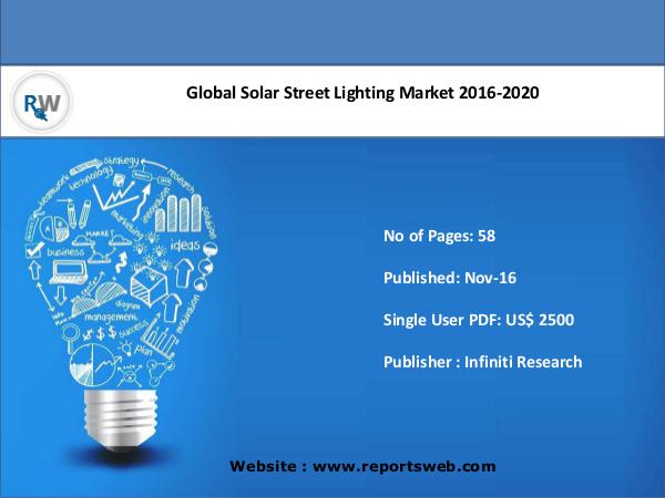 ReportsWeb Solar Street Lighting Market Forecast to 2020