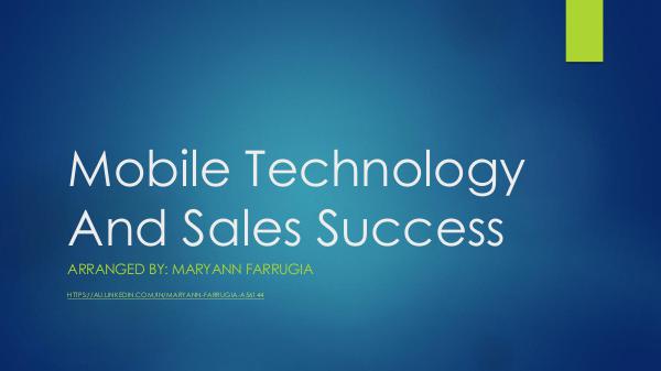 Mobile Technology And Sales Success PDF Mobile Technology And Sales Success Linkedin