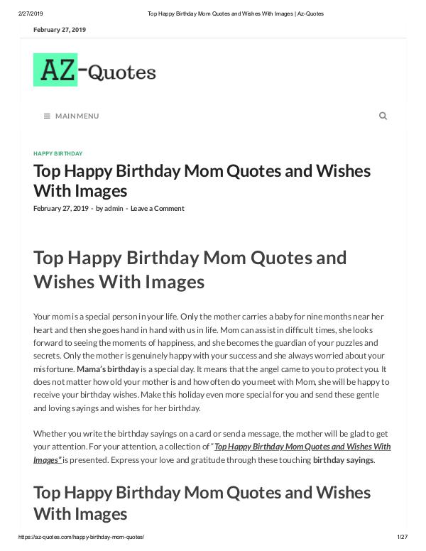 happy birthday mom quotes from daughter | Az-QUotes Top Happy Birthday Mom Quotes and Wishes With Imag