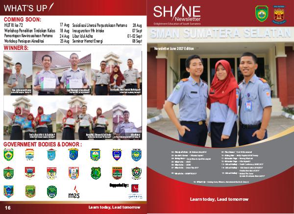 Shine Newsletter SMAN Sumatera Selatan Shine Newsletter - June 2017