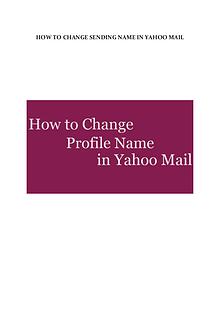 How to change sending name in Yahoo mail