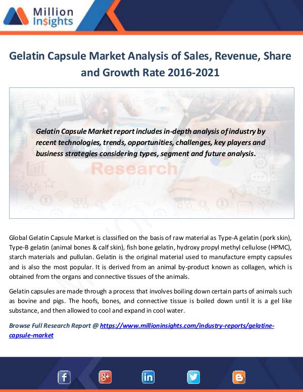 Market News Today Gelatin Capsule Market