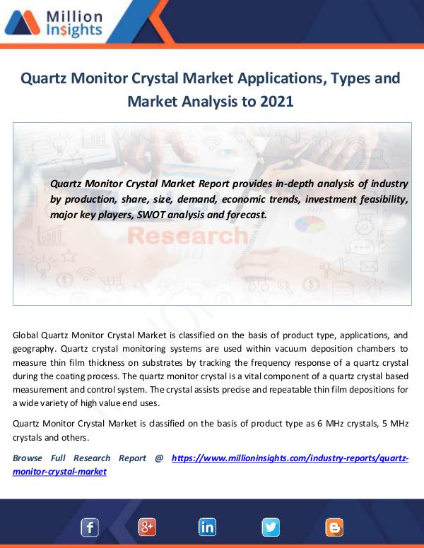 Market News Today Quartz Monitor Crystal Market
