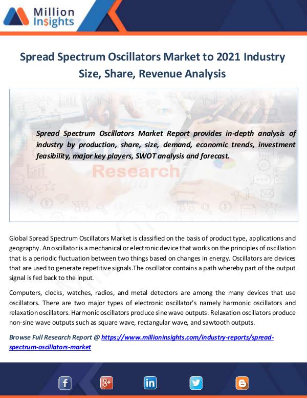 Market News Today Spread Spectrum Oscillators Market