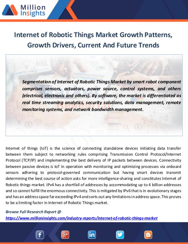 Market News Today Internet of Robotic Things Market