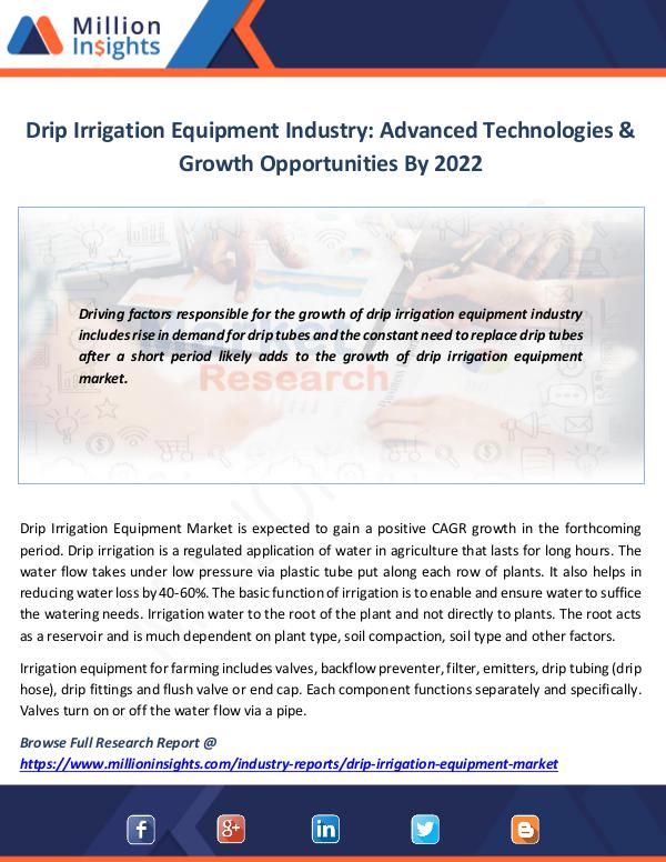 Drip Irrigation Equipment Industry