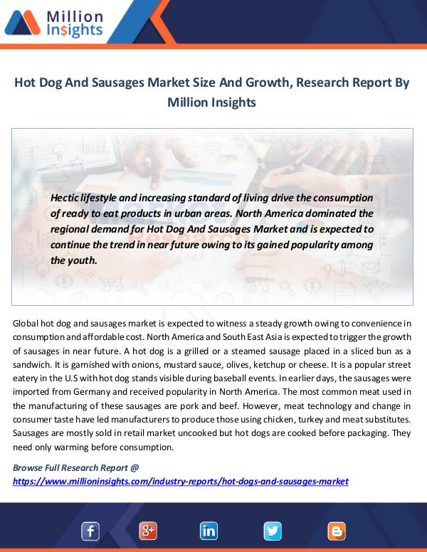 Market News Today Hot Dog And Sausages Market Size And Growth