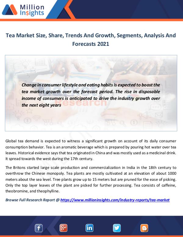 Tea Market Size, Share, Trends And Growth, Segment
