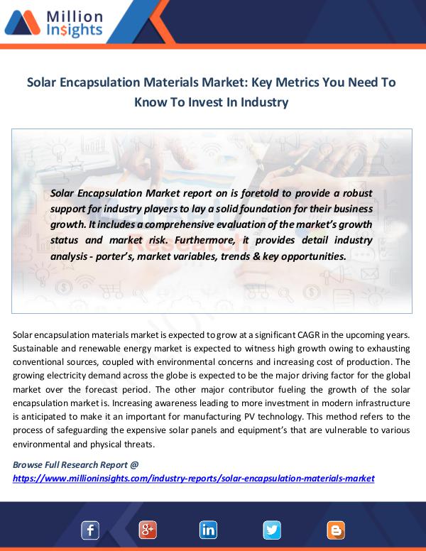 Solar Encapsulation Materials Market