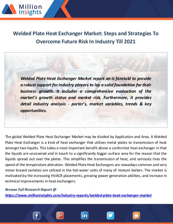 Market News Today Welded Plate Heat Exchanger Market
