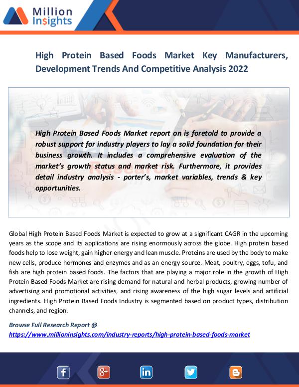 Market News Today High Protein Based Foods Market