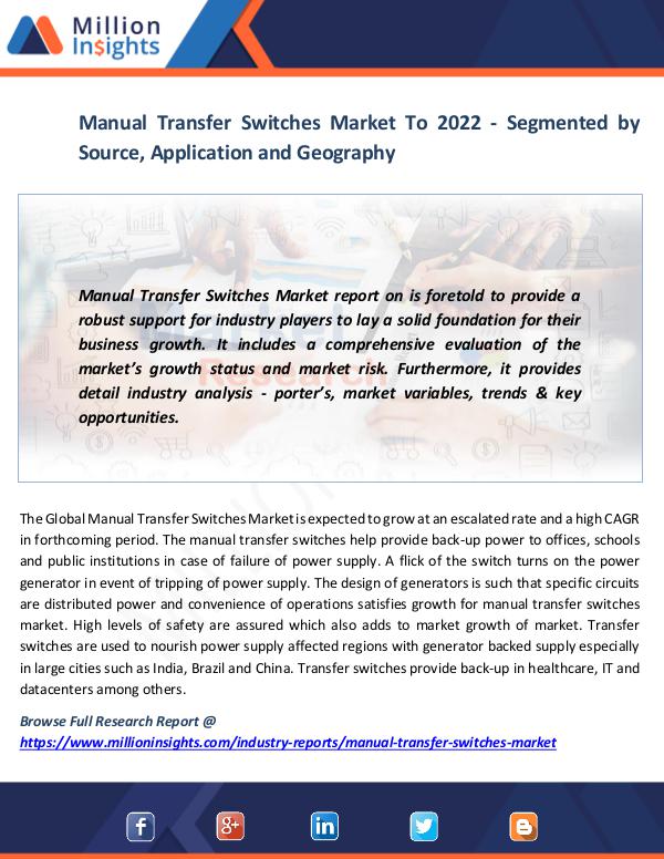 Manual Transfer Switches Market