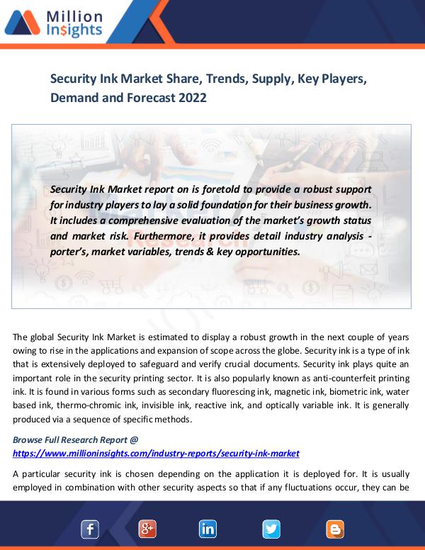 Market News Today Security Ink Market