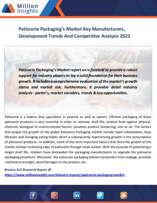 Patisserie Packaging’s Market