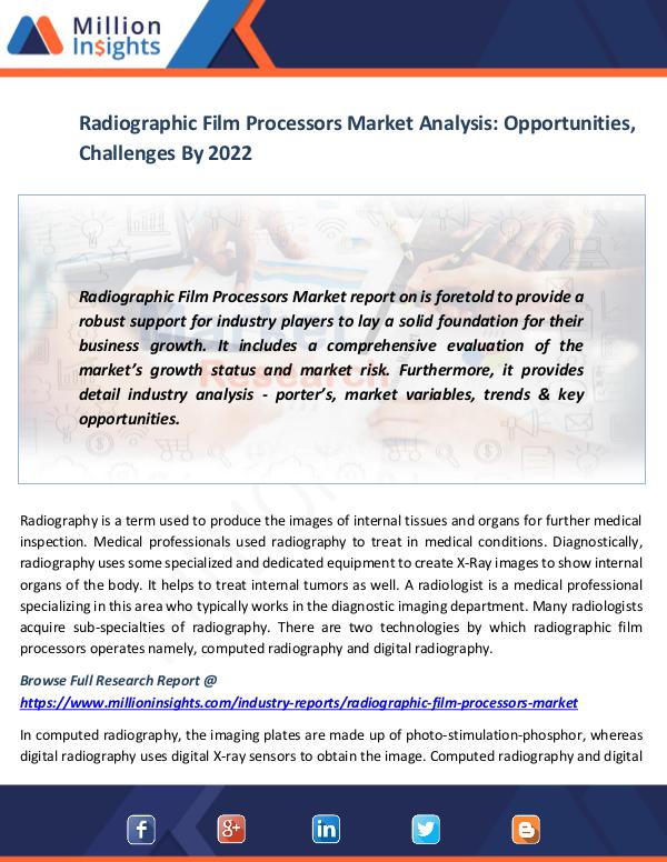 Market News Today Radiographic Film Processors Market