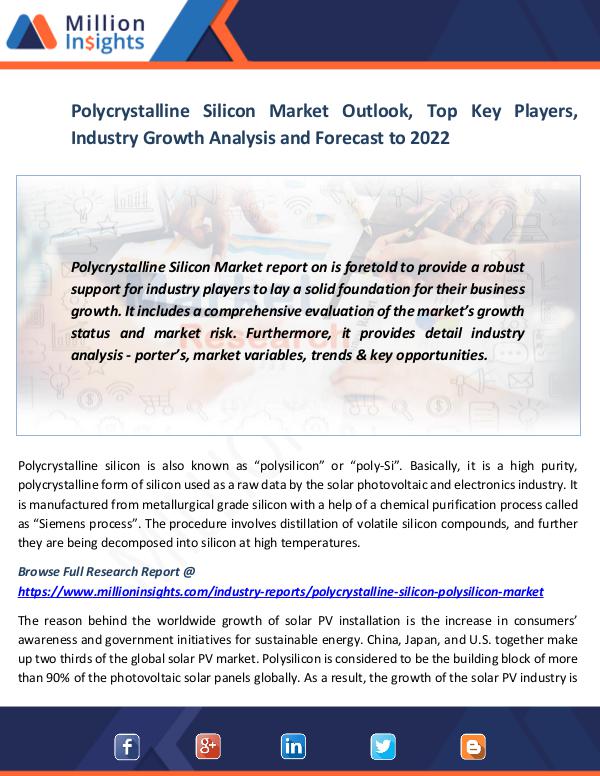 Market News Today Polycrystalline Silicon Market