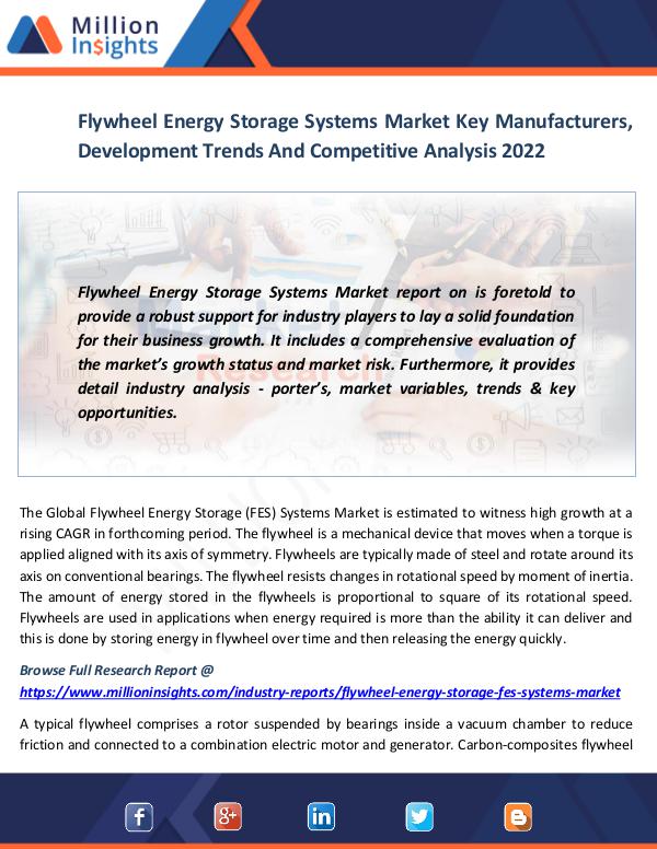 Market News Today Flywheel Energy Storage Systems Market