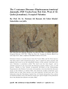 Gazelle : The Palestinian Biological Bulletin (ISSN 0178 – 6288) . Number 117, September 2014, pp. 1-33.