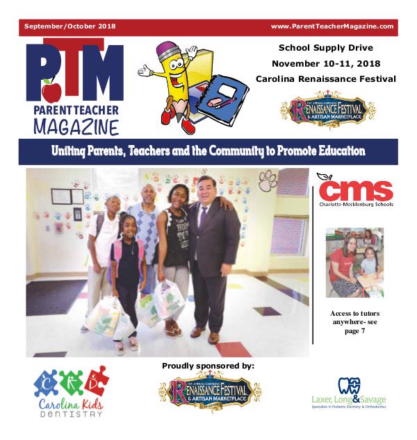 Parent Teacher Magazine Charlotte-Mecklenburg Schools Sept/Oct 2018