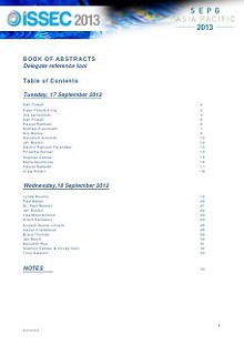 ISSEC 2013 Book of Abstracts