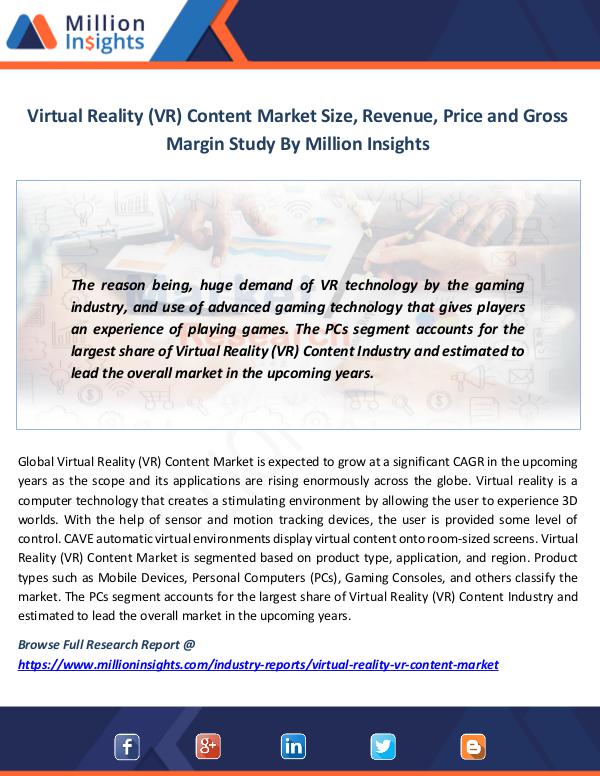 News on market Virtual Reality (VR) Content Market