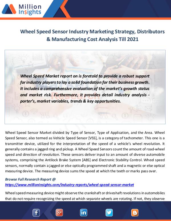 News on market Wheel Speed Sensor Industry Marketing Strategy, Di