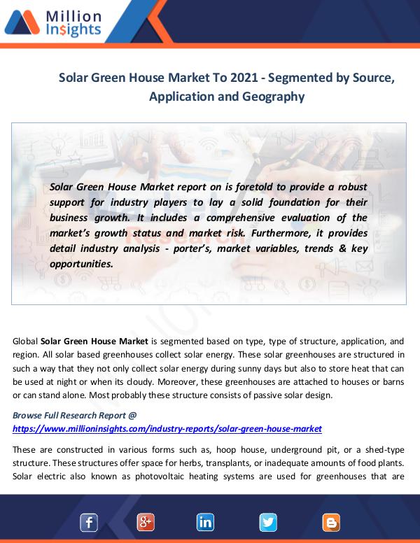 News on market Solar Green House Market