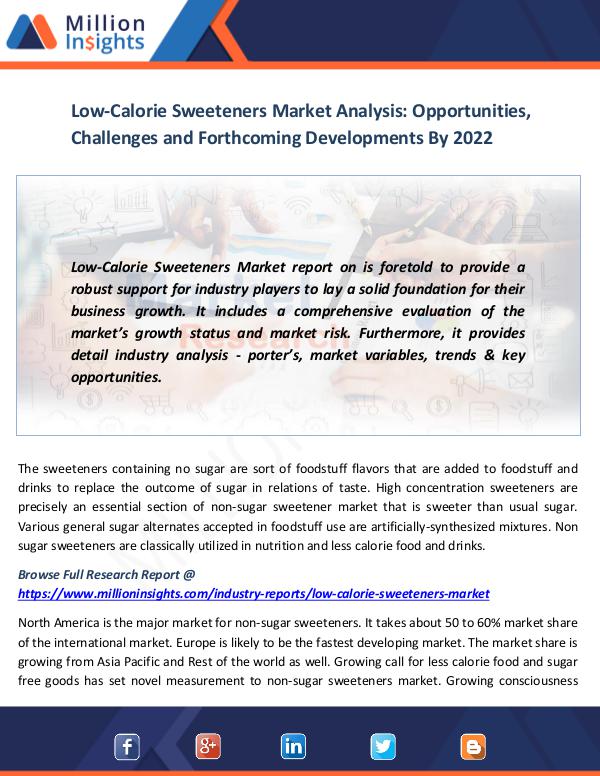 News on market Low Calorie Sweeteners Market
