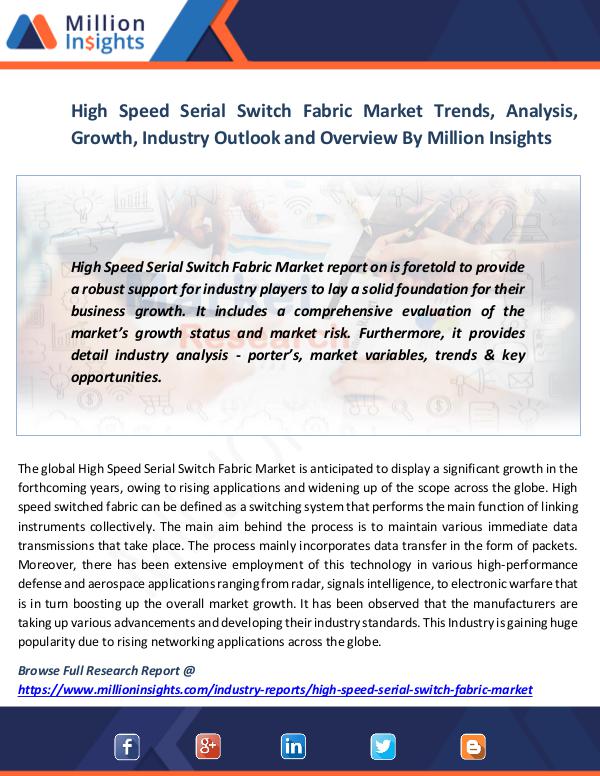 News on market High Speed Serial Switch Fabric Market