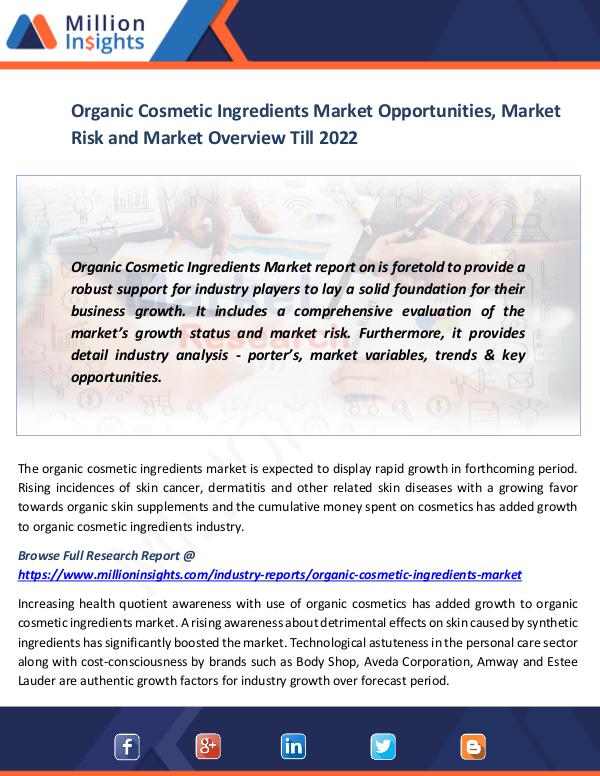 News on market Organic Cosmetic Ingredients Market