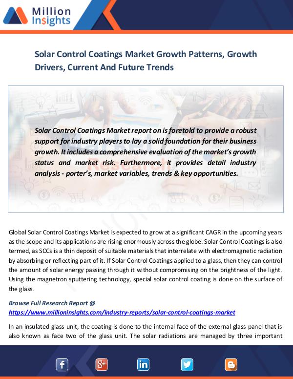 News on market Solar Control Coatings Market